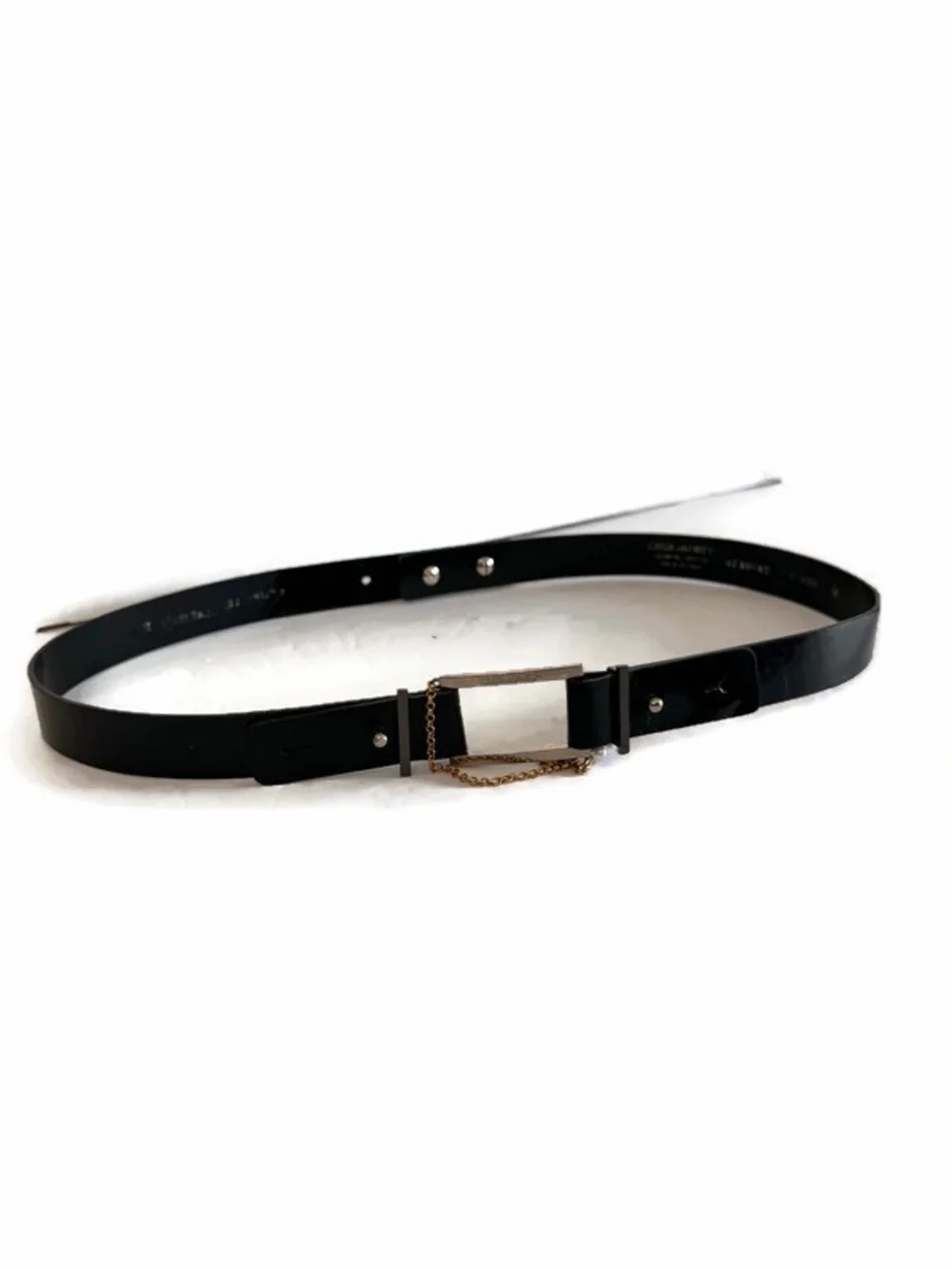 DSQUARED2 Black Leather Chain Accent Belt
